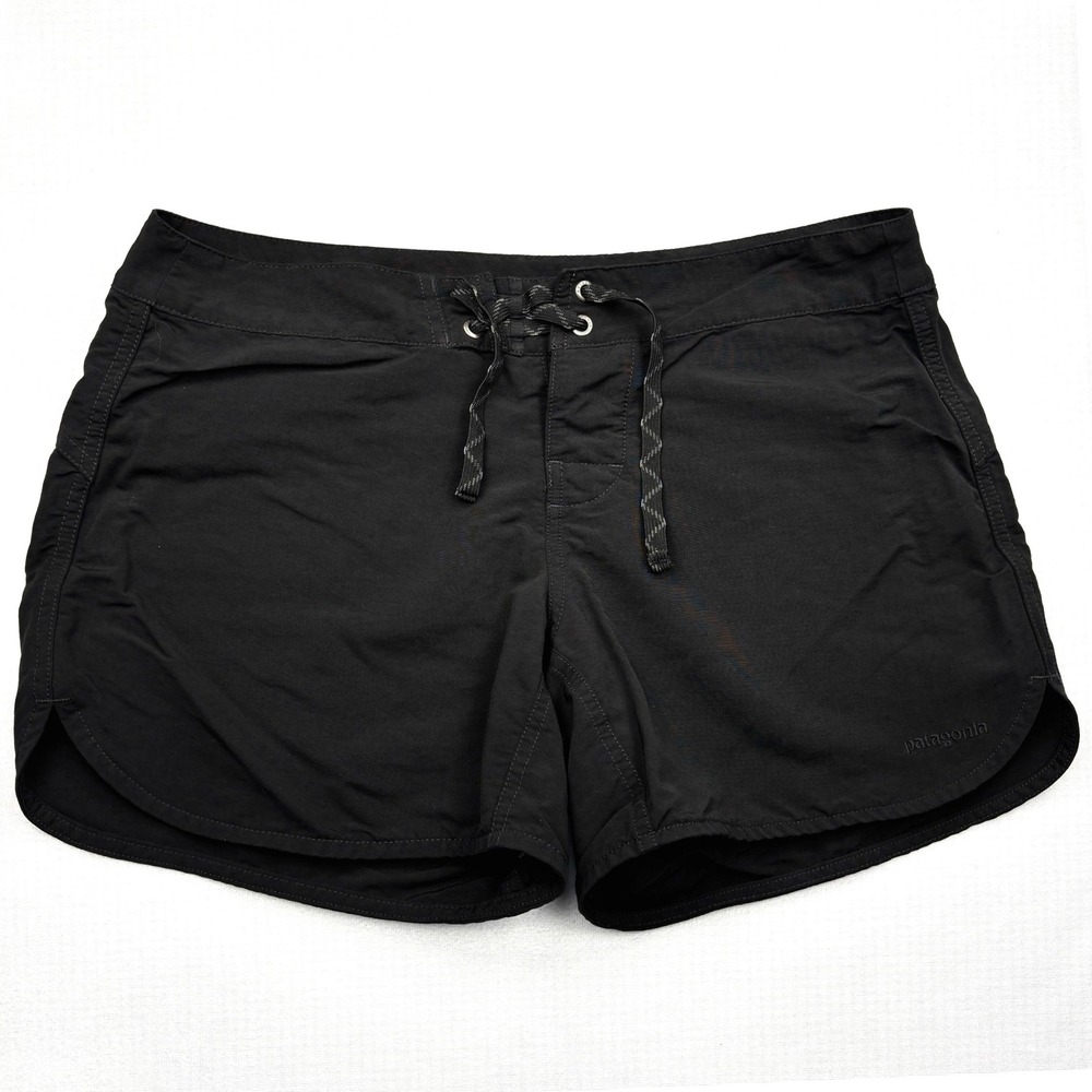 Patagonia Shorts Womens 8 Black Barely Baggies Board Shorts Drawstring 76598